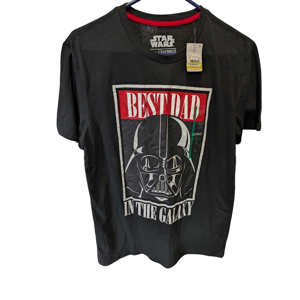 Star Wars Mens Darth‎ Vader Best Dad In The Galaxy Graphic T-Shirt Black Size M